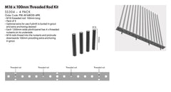 PIK - M16x100mm ROD - 4 Pack
