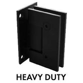 Purity Showerscreens wall to glass hinge HEAVY DUTY / SQUARE EDGE - Matt Black