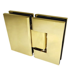 Frameless Glass 3 Panel Inline Wall to Wall Shower Screen - 2000mm high, 10mm Toughened Glass - Polished Brass