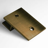 Forge Frameless Shower Screen U Bracket Square with Vertical Leg - Antique Brass