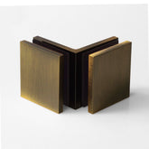 Forge Frameless Shower Screen Bracket Square Glass to Glass 90 Degrees Corner - Antique Brass