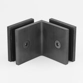 Frameless Shower Glass - BRACKET SQUARE - GLASS TO GLASS - 90 Degrees - BRUSHED GUNMETAL