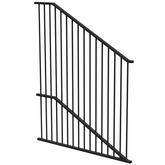 Raked Aluminium Pool Fence Panel, Six Star- Flat Top Pool Panel- 1800mmH RAKED - BLACK