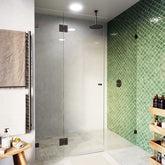 Frameless Glass 3 Panel Inline Wall to Wall Shower Screen - 2000mm high, 10mm Toughened Glass - Matt Gun Metal