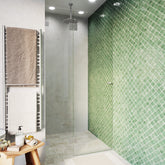 Frameless Glass Wall to Wall Shower Screen Door and Hinge Panel - 2000mm high, 10mm Toughened Glass - Satin Chrome