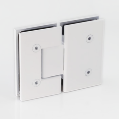 Frameless Glass Wall to Wall Shower Screen Door and Hinge Panel - 2000mm high, 10mm Toughened Glass - White