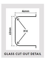 Zurich wall to glass hinge SQUARE EDGE - Chrome