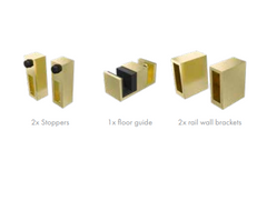 Stal kit frameless sliding shower screen kit. Brushed Brass / Satin gold