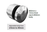 ADJUSTABLE 50mm Diameter glass standoff with adjustable body SS316