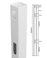 127MM X 127MM 1 way PVC fence post - Slat top 2500MM LONG, - Image 1