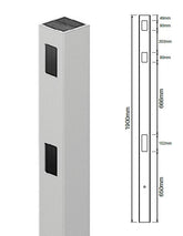102mm X 102mm 1 Way Gate Post - Semi privacy Hamptons Gate Post, 7 year Warranty