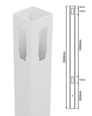 127mm X 127mm 90 Degrees PVC fence post - Full privacy, - Image 1