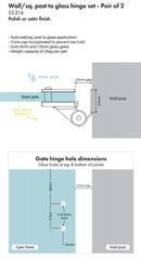 2x Self Closing Glass Pool Fence Gate Hinge 1 pair 316 Stainless Steel Gate - Image 2