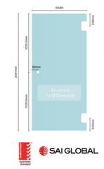 10mm Frameless Glass Shower Door, 2041mm x 600, 610, 620, 630, 640 Toughened - Image 2