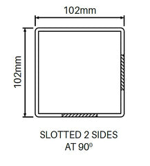 102mm X 102mm 90 Degree Corner Post - Semi privacy Hamptons fence post, - Image 2