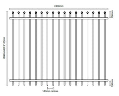 Zeus aluminium panel 1800MM OR 2100MMHx 2400MM W