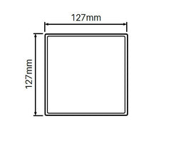 127mmX 127mm Full post 'No slot holes ' - Full privacy, PVC fence post, - Image 2