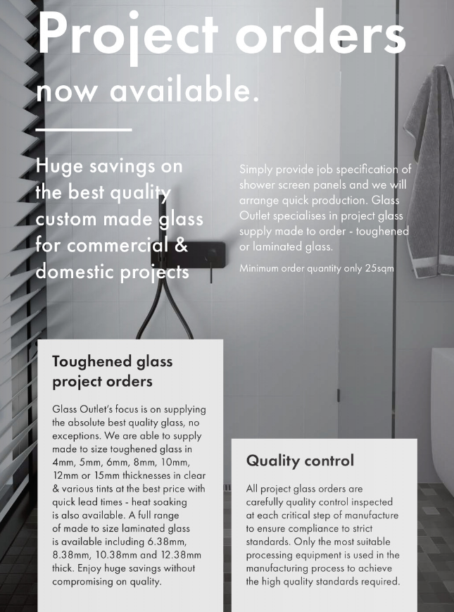 Glass, Custom Project Orders, Any Glass, Toughened, Laminated, Get a Quote - Image 1