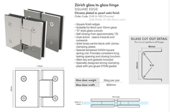 10mm Frameless Glass Shower Door, 2041mm x 600mm, with hinges and handle. - Image 4
