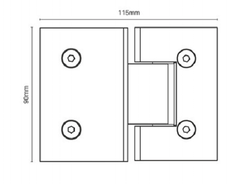 180 Degrees Shower Screen Door Hinge Shower Enclosures Glass Hinge, Glass to Glass - Satin Chrome