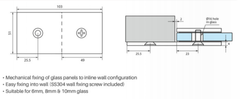 Wall Brackets for Frameless Glass Shower Screens, SOLID BRASS, Suits 6mm, 8mm, 10mm - Chrome