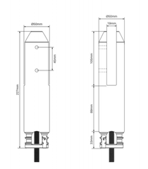 White Rio, Round Pool Fence Spigot, Polished or Satin Stainless SS2205, core drill or base plate