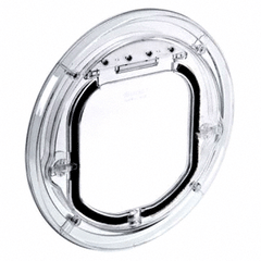 Pet Tek, Cat Flap Slimline Door Clear, Sliding Door Catflap, 4 way Locking