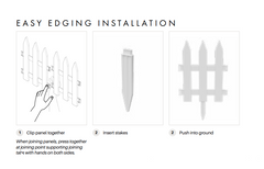 White PVC Garden/Lawn Edging 3000MM W x 400MM H White 10 PACK - Image 3