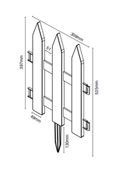 White PVC Garden/Lawn Edging 3000MM W x 400MM H White 10 PACK - Image 1