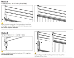 Colorbond Fence Screen topper SIDE FRAMES (Pair of 2) Colorbond Slat Extension,