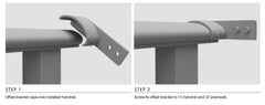Aluminium Offset Handrail Bracket - 2 Pack - 1 x Left & 1 x Right