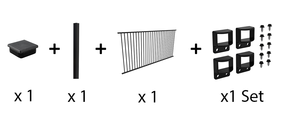 Aluminium Pool Fence Package Deal - Includes 1 x 2.45m Aluminium Pool Fence Panel, 1 x 1.8m Post & 1 x Fittings Set! - Image 1