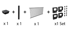 Aluminium Pool Fence Package Deal - Includes 1 x 2.45m Aluminium Pool Fence Panel, 1 x 1.8m Post & 1 x Fittings Set! - Image 1