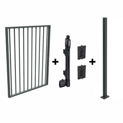 Pool Safe Gate Kit - Aluminium Pool Gate Package - with flanged 1300mm latch post to bolt down option. - Image 4