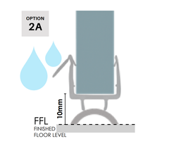 Frameless shower aluminium water bar, floor seal - Brushed Brass/Gold Anodised
