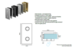 Fixed Bath Shower Screen, 1500 x 750mm with 2 x wall brackets - Image 3