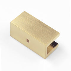 SHOWER SCREEN GLASS U BRACKET SQUARE 12MM GLASS - BRUSHED BRASS - Image 2