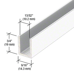 White Shower Screen Wall Channel Fixed Panel Shower Deep U-Channel - 2410mm