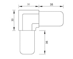 NANOROUND 25.4MM DIA,90 Degrees JOINER 316 STAINLESS STEEL