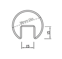 SUMMIT CHS ROUND HANDRAIL, 38mm DIA
