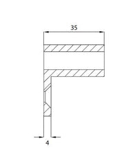 SOLO 50x10mm, WALL PLATE