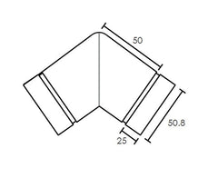 MOD 50 - ROUND90 Degrees JOINER 316 STAINLESS STEEL