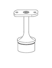 MOD 50 - ROUND 316 STAINLESS STEEL RAIL SUPPORT - FIXED FLAT SADDLE