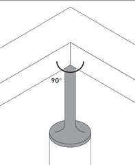 MOD 50 - ROUND 316 STAINLESS STEEL RAIL SUPPORT FIXED FLAT90 Degrees SADDLE