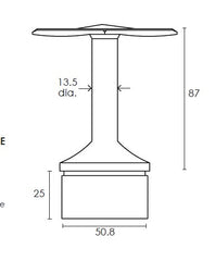 MOD 50 - ROUND 316 STAINLESS STEEL RAIL SUPPORT FIXED CURVED90 Degrees SADDLE