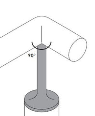 MOD 50 - ROUND 316 STAINLESS STEEL RAIL SUPPORT FIXED CURVED90 Degrees SADDLE