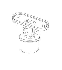 MOD 50 - RAIL SUPPORT BALL JOINER ROUND WITH SWIVEL CURVED SADDLE 316 STAINLESS STEEL