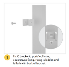 BARR 'C' Bracket Kit - 4 Pack - White / Black - Image 3