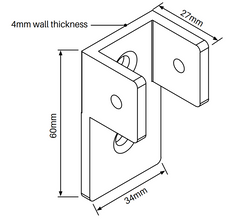 BARR Extended 'C' Bracket Kit - 4 Pack - White / Black - Image 3