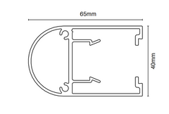 Profile Batten - 65mm x 40mm - 6100mm Long, Curved Aluminium Battens